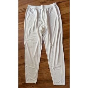 Lands End Men's 100% Polyester Pants Base Layer Long John's LRG White NWOT